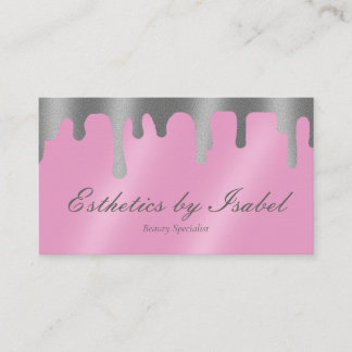 Elegant Pink Sparkle Esthetician Business Card