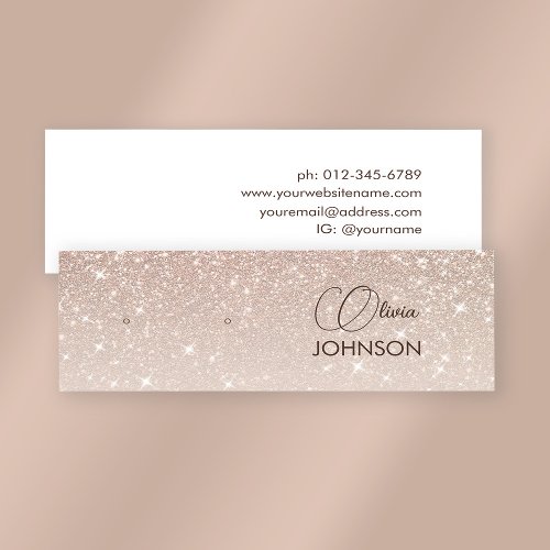 Elegant Pink Sparkly Jewelry Earring Display  Mini Business Card