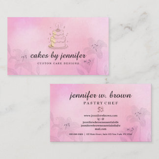 Elegant Pink Specialty Baking Supplies Business Card