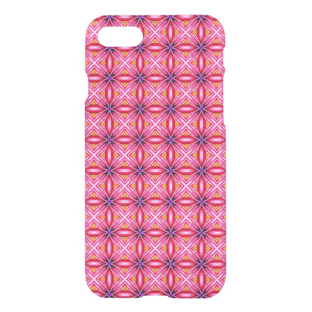 Elegant Pink Spider Flower Petals Pattern Uncommon iPhone Case (Back)