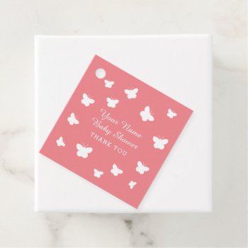 Elegant Pink Spring Baby Shower Party Favor Tags by logotees at Zazzle