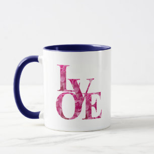 Elegant Pink Spring Hydrangea Floral LOVE Mug