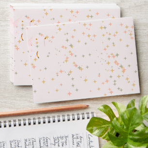 Elegant Pink Sprinkle Star Envelope Design