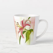 Elegant Pink Stargazer Lily Floral Photography Latte Mug (Right)