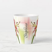 Elegant Pink Stargazer Lily Floral Photography Latte Mug (Front)