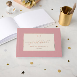 Elegant Pink Stars Foil Guest Book