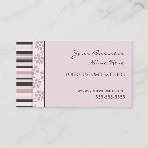 Customizable Elegant Pink Stripes Business Cards