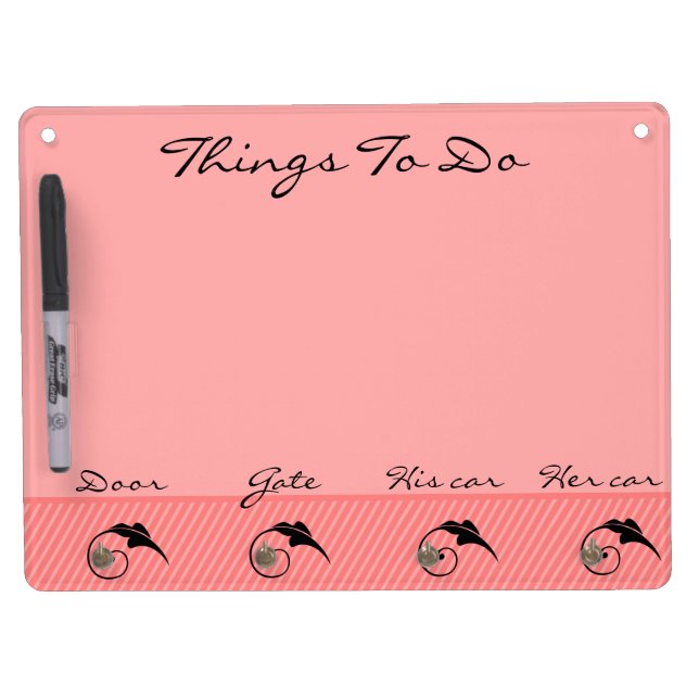 Elegant pink stripes Dry Erase Board (Front)