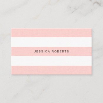 Elegant Pink Stripes Pattern Business Card by whimsydesigns at Zazzle