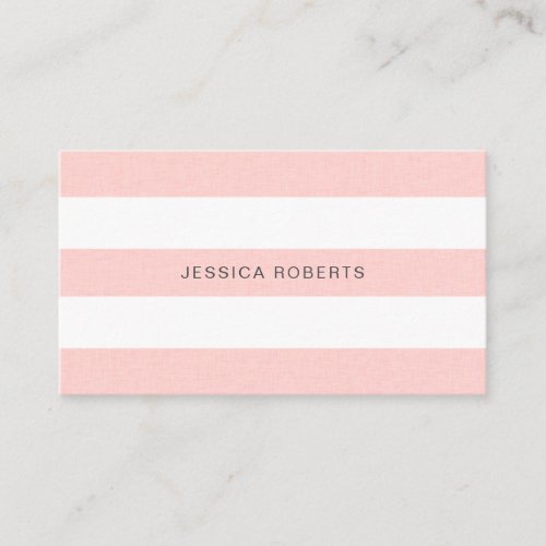 Elegant Pink Stripes Pattern Business Card