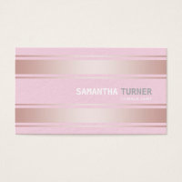 Elegant Pink Stripes Professional Custom Business Card