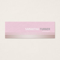 Elegant Pink Stripes Textured Professional Custom Mini Business Card