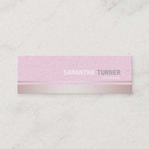 Elegant Pink Stripes Textured Professional Custom Mini Business Card