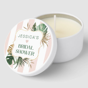 Elegant Pink stripes tropical girly bridal shower Mini Candle Favors