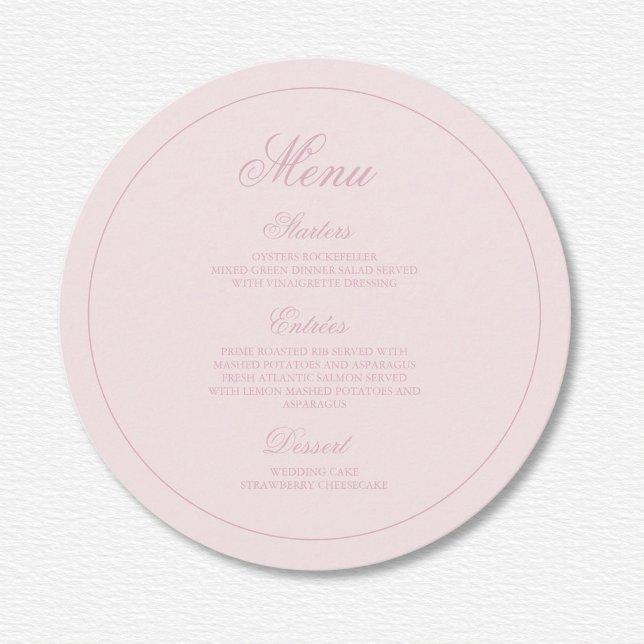 Elegant Pink Stripes Wedding Menu (Creator Uploaded)
