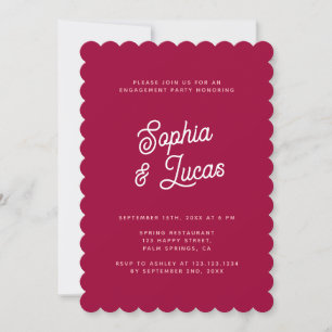 Elegant Pink Stylish Retro Engagement Party Invitation