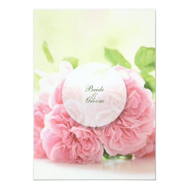 Elegant Pink Summer Rose Wedding Directions Card