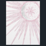 Elegant Pink Sun Moon Doodle Mandala White Design Letterhead<br><div class="desc">Pretty, whimsical pink sun and moon mandala design, featuring flowers and leaves doodles, stars, dots, diamond, circles, triangle shapes, chevron, mermaid scale, geometric pattern, made with a rose gold and white faux glitter shining sparkles texture, with a crescent stage glowing moon, a mandala flower star, galaxy stars, on a white...</div>