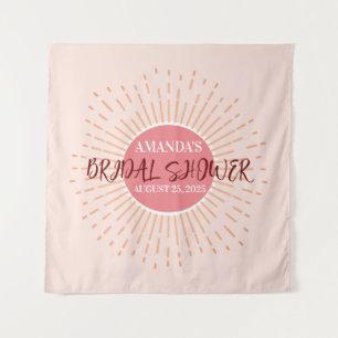 Elegant Pink Sun Wedding Photo Booth Backdrop