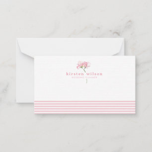 Elegant Pink Sweet Pea Flowers - Personalized Note Card