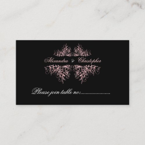 Elegant Pink Swirls Table Place Card Mini Business Card Templates