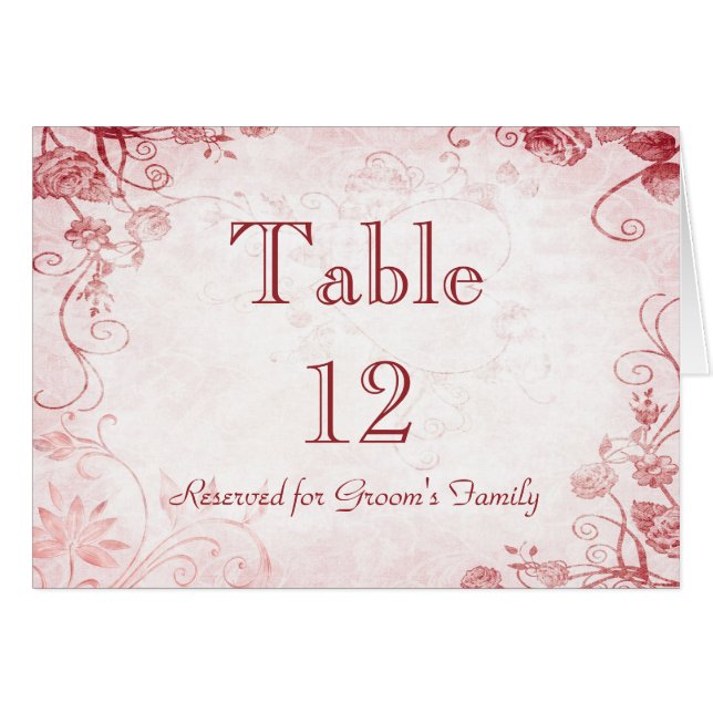 Elegant Pink Table Seating Name Card (Front Horizontal)
