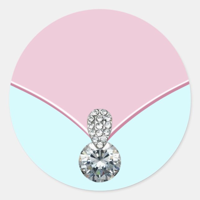 Elegant Pink Teal Blue Diamond Stickers (Front)