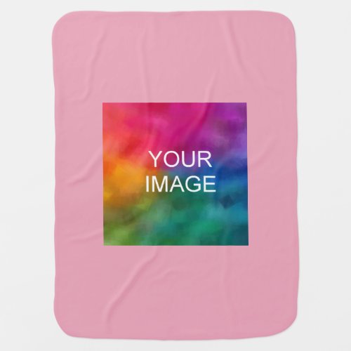 Elegant Pink Template Add Image Photo Logo Here Baby Blanket