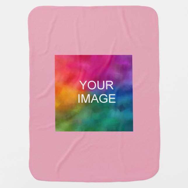 Elegant Pink Template Add Image Photo Logo Here Baby Blanket (Front)