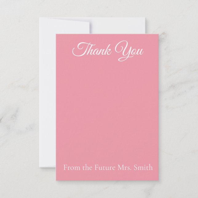 Elegant Pink  Thank You Card (Front)