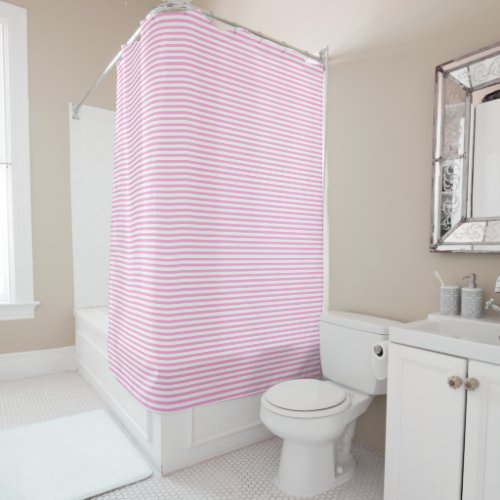 Elegant Pink Thin Striped Shower Curtain