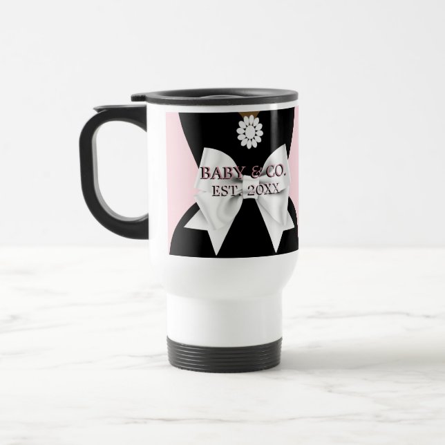 Elegant Pink Tiffany Ethnic Pregnancy Mommy to Be Travel Mug (Left)
