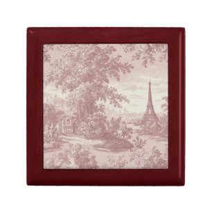 Elegant Pink Toile de Jouy French Country Scene  Gift Box
