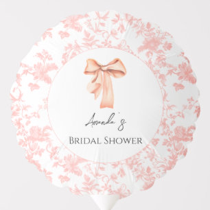 Elegant Pink Toile Floral Bridal Shower Brunch Balloon