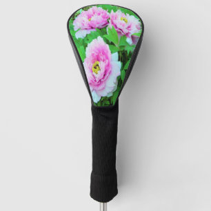 Elegant Pink Tree Peony Flowers with Yellow Center Golf Head Cover