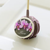 Elegant pink tropical floral flowers orchids  cake pops (Front Insitu)