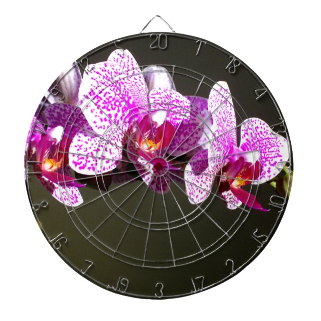 Elegant pink tropical floral flowers orchids  dartboard (Front)