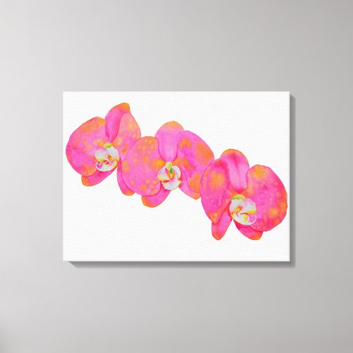 Elegant pink tropical floral watercolor floral canvas print