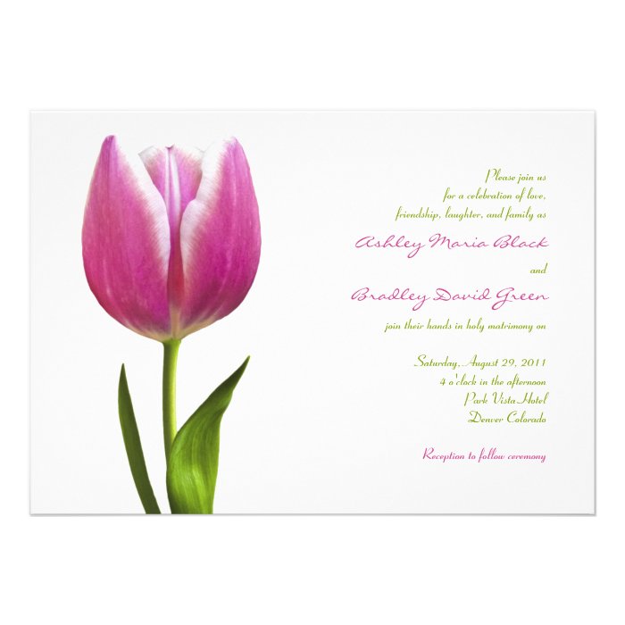 Elegant Pink Tulip Wedding Invitation