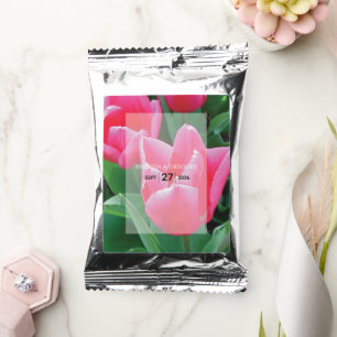 Elegant Pink Tulips Wedding Coffee Drink Mix