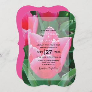 Elegant Pink Tulips Wedding Invitations
