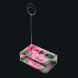 Elegant Pink Tulips Wedding Table Number Place Card Holder<br><div class="desc">This design features elegant pink tulips in its natural greenery. A beautiful field of pink tulips is used for the background. The table number is elegantly framed with a simple white opaque border background. This is the perfect floral wedding design ideal for any wedding theme. Elegant and romantic tulip flowers...</div>