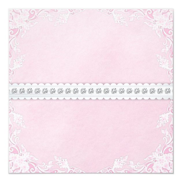 Elegant Pink Twin Girl Baby Shower Invitation