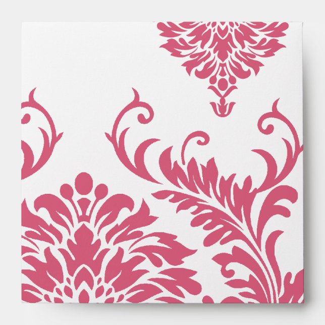 Elegant Pink Victorian Damask  Envelope (Front)