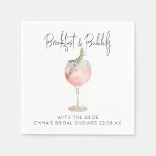 Elegant Pink Vino Before Vows Bridal Shower Napkin