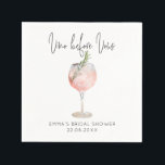 Elegant Pink Vino Before Vows Bridal Shower Napkins<br><div class="desc">// Can be customized to suit your needs. Designed by Gorjo Designs via Zazzle. // Need help customizing your design? Got other ideas? Feel free to contact me (Zoe) directly.</div>