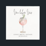 Elegant Pink Vino Before Vows Bridal Shower Napkins<br><div class="desc">// Can be customized to suit your needs. Designed by Gorjo Designs via Zazzle. // Need help customizing your design? Got other ideas? Feel free to contact me (Zoe) directly.</div>