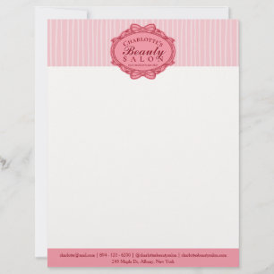 Elegant Pink Vintage Frame Beauty Salon Letterhead