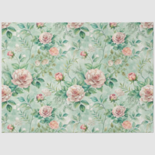 Elegant Pink Vintage Inspired Florals Tissue Paper