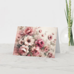 Elegant Pink Vintage Inspired Note Card